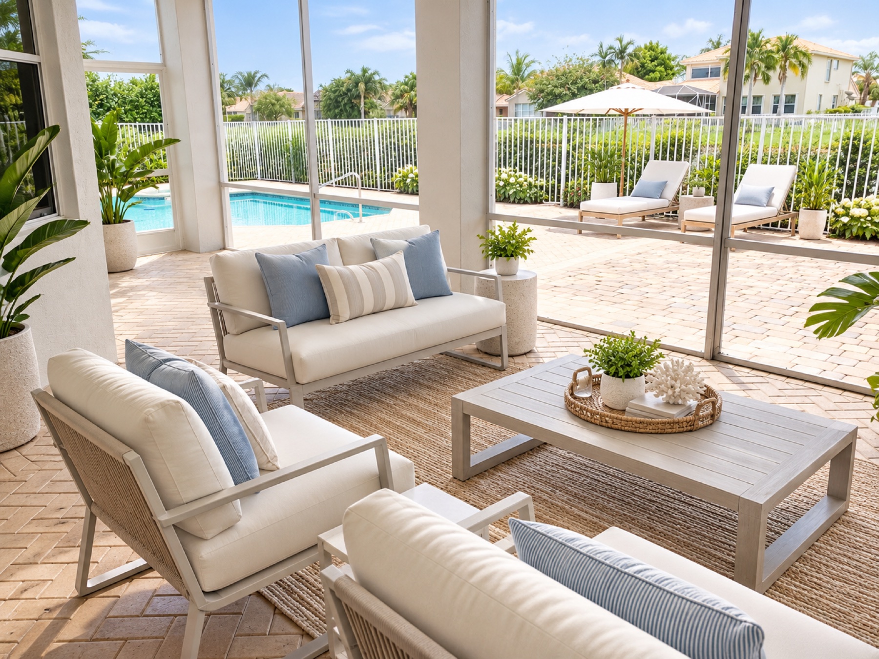 Blue Coral Drive poolside patio