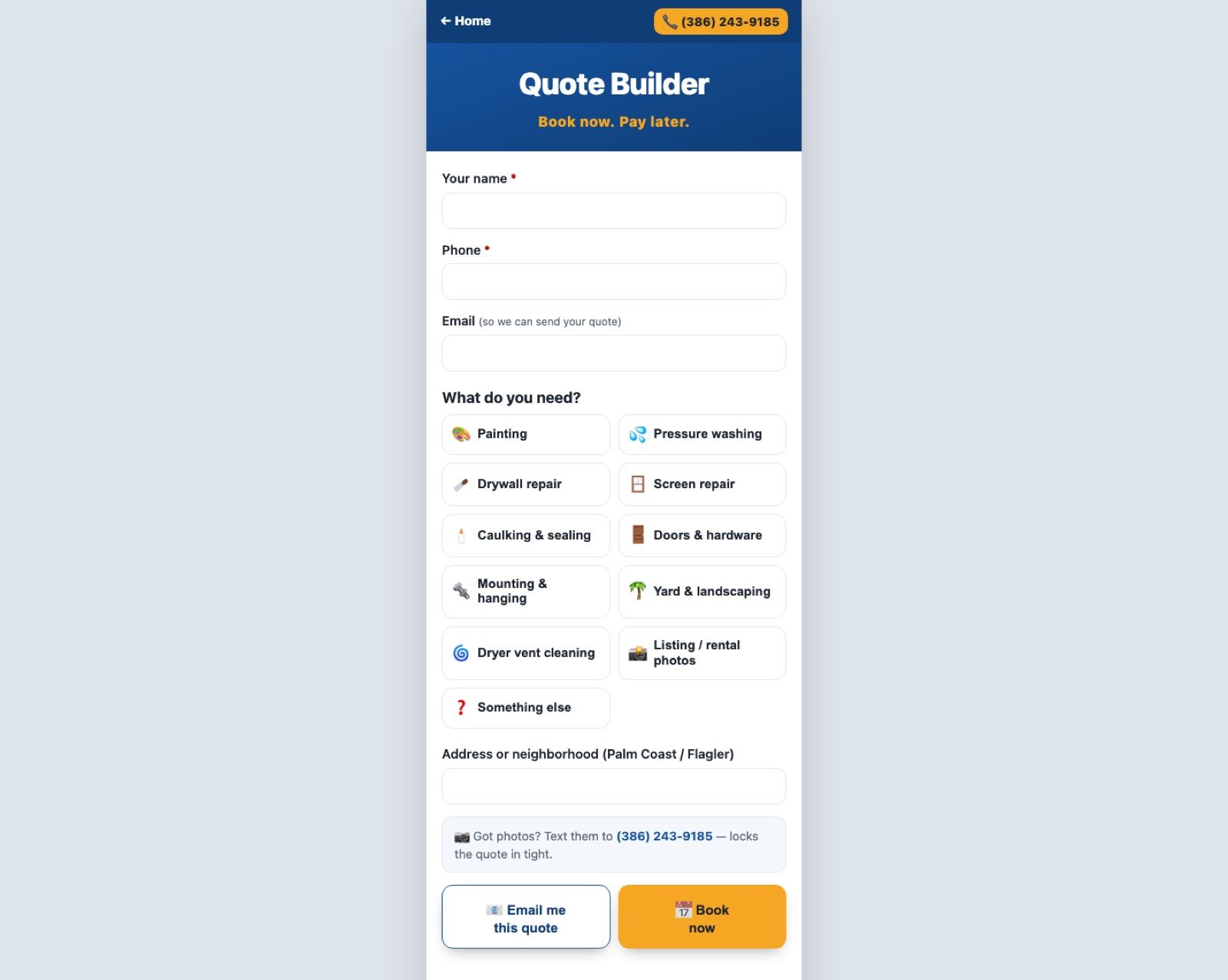 The customer-facing instant-quote builder